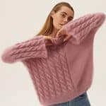 Różowy sweter handmade z moheru CHILL TIME No 3 oversize