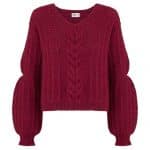 Bordowy sweter handmade z wełny alpaki robiony na drutach CHILL TIME V-NECK