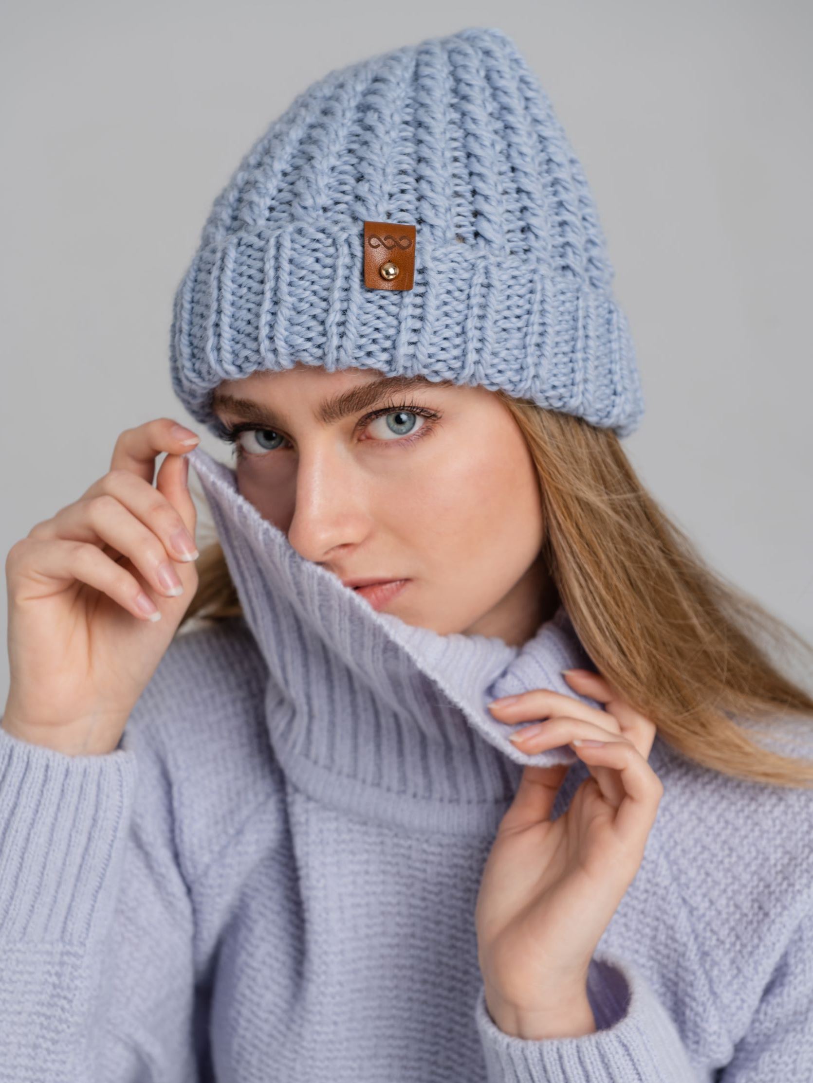 Czapka wełniana – MILLU II błękitna rozm. S