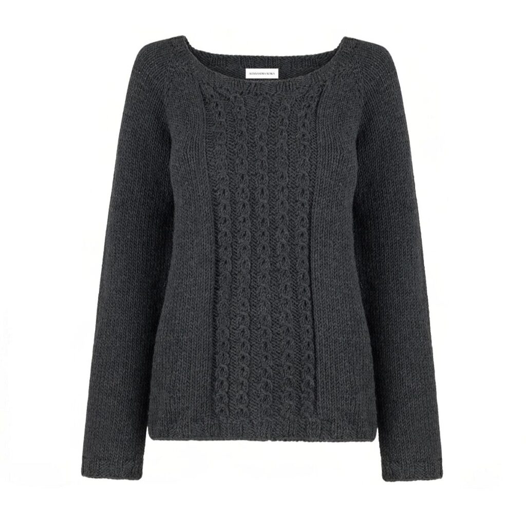 Sweter HANDMADE - CABLES antracyt